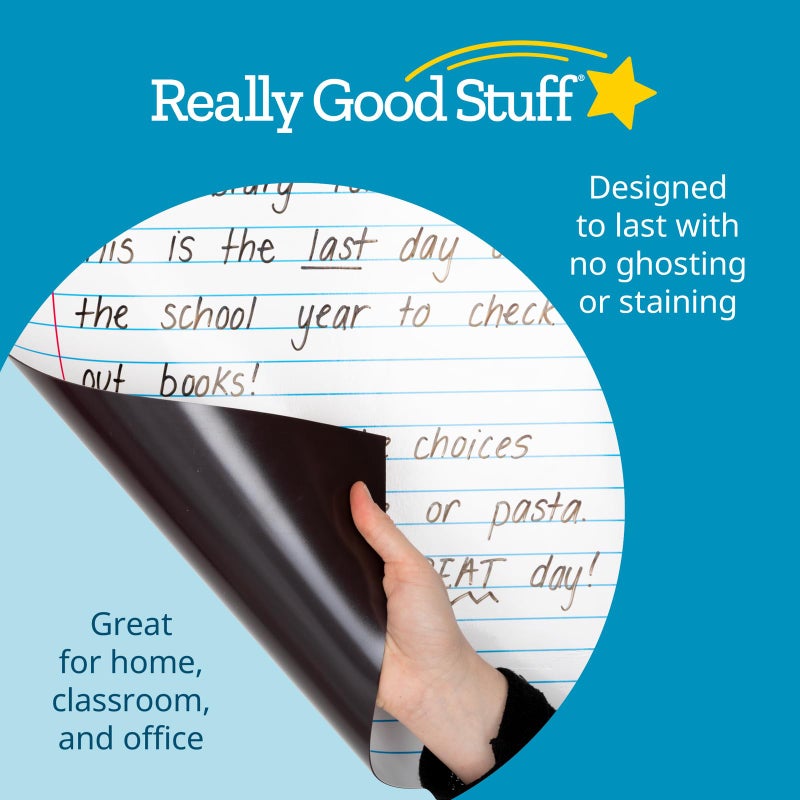 Really Good Stuff Jumbo Dry Erase Magnetic Notebook Page - 1 Sheet, 17" x 22", for Whiteboard or Fridge, Classroom Essentials & Must Have, Home, School, & Office - Image 5